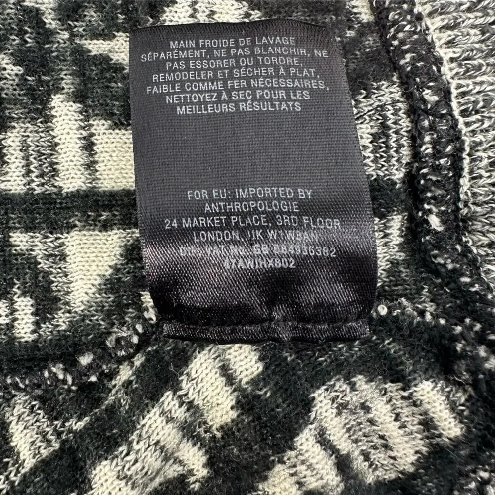 MOTH Anthropologie Black Chain Stitch Pattern Sweater Dress Sz XS - Picture 4 of 8